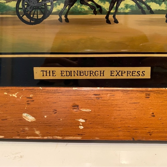 Vintage Borghese Edinburg Express Reverse Glass Framed Painting - Picture 3 of 11